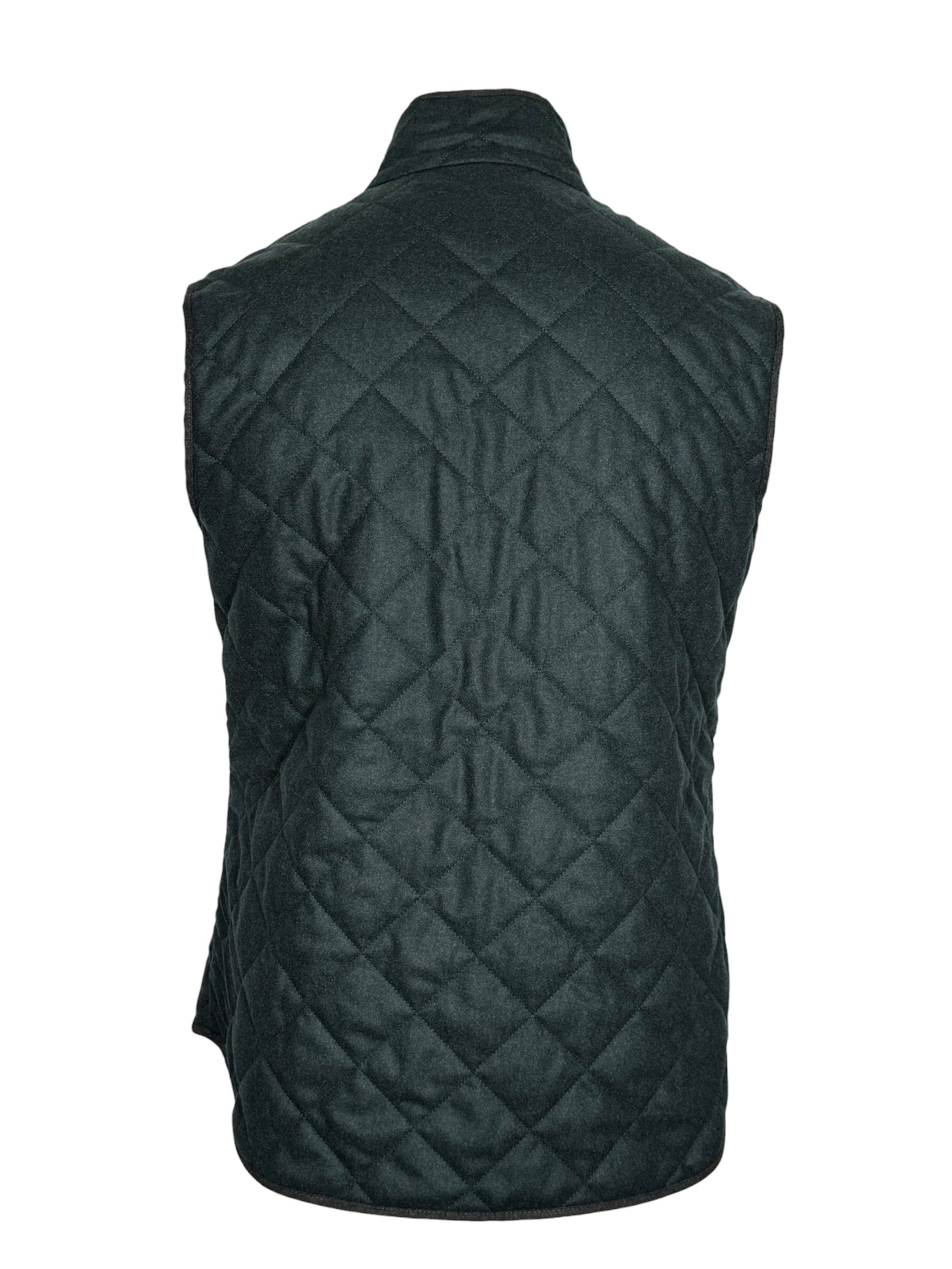 WATERVILLE WOOL MELANGE FLANNEL VEST - LODEN GREEN