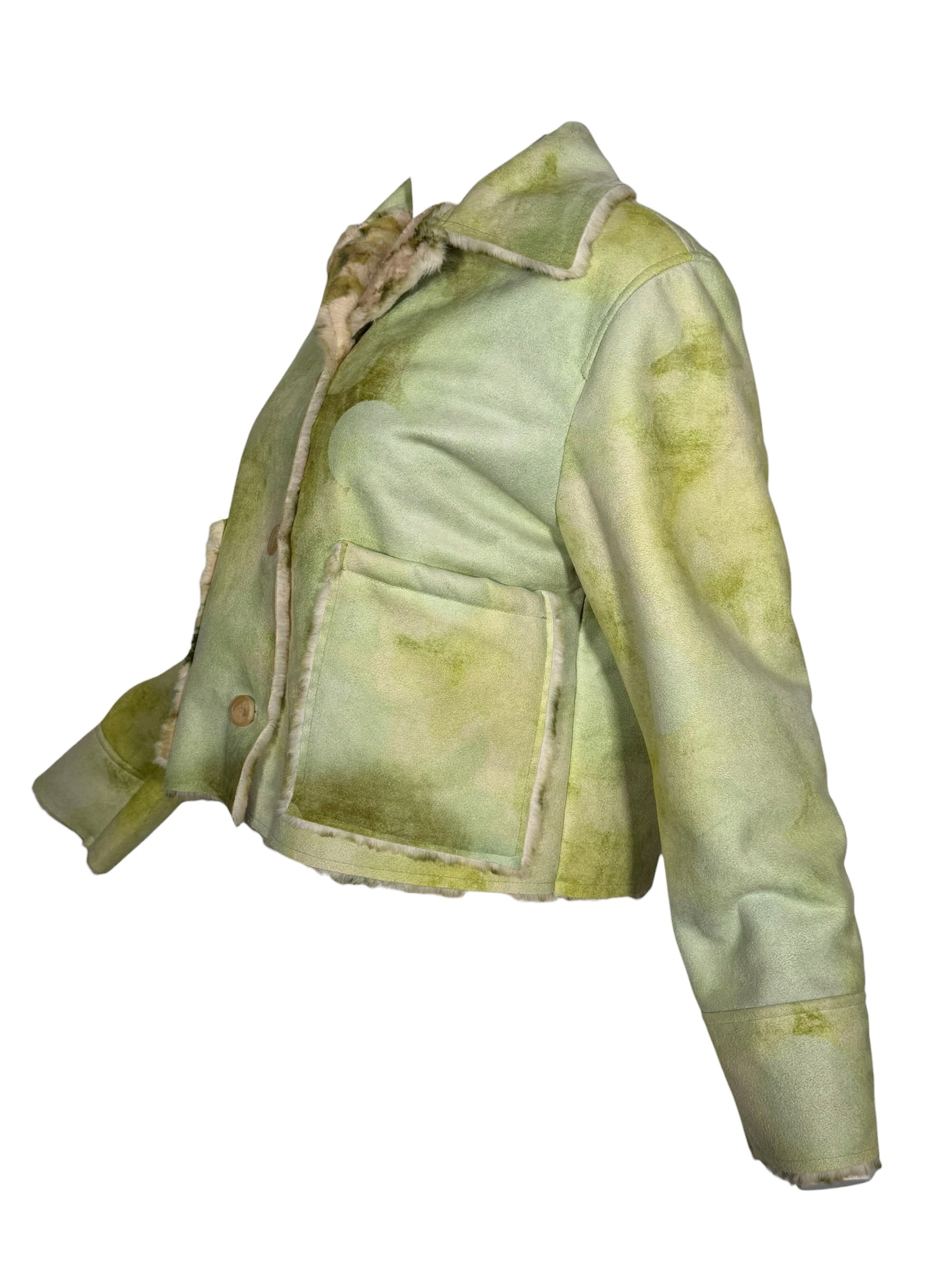 IN BED WITH YOU FAUX SHEARLING COAT - YELLOW PRINT