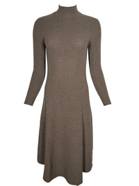 PUROTATTO LONG SLEEVE MIDI DRESS - DARK TAUPE