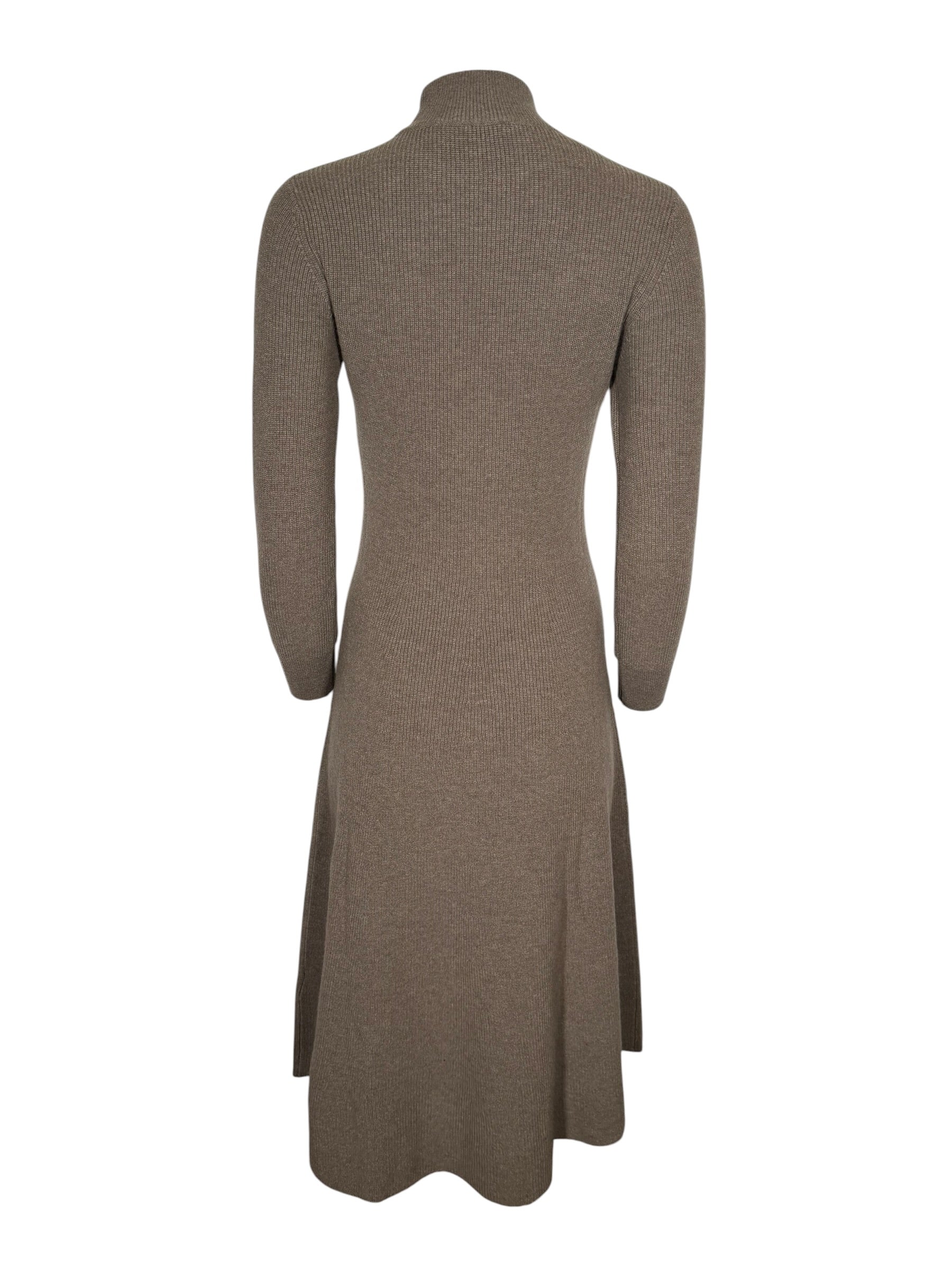PUROTATTO LONG SLEEVE MIDI DRESS - DARK TAUPE