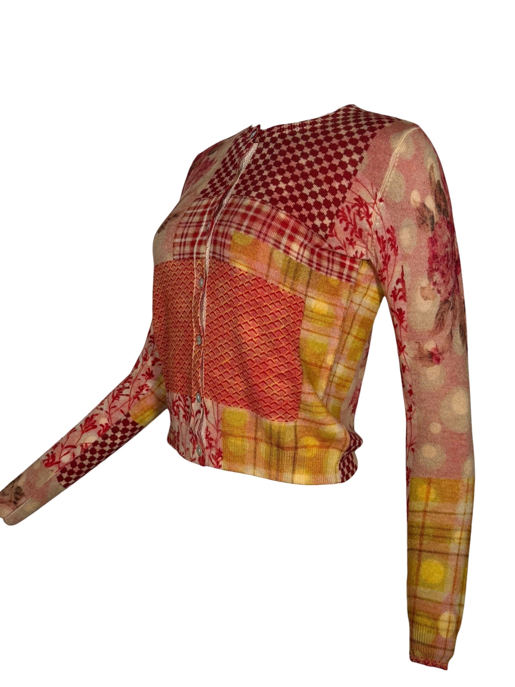 IN BED WITH YOU REVERSIBLE PATCHWORK CARDIGAN - ORANGE