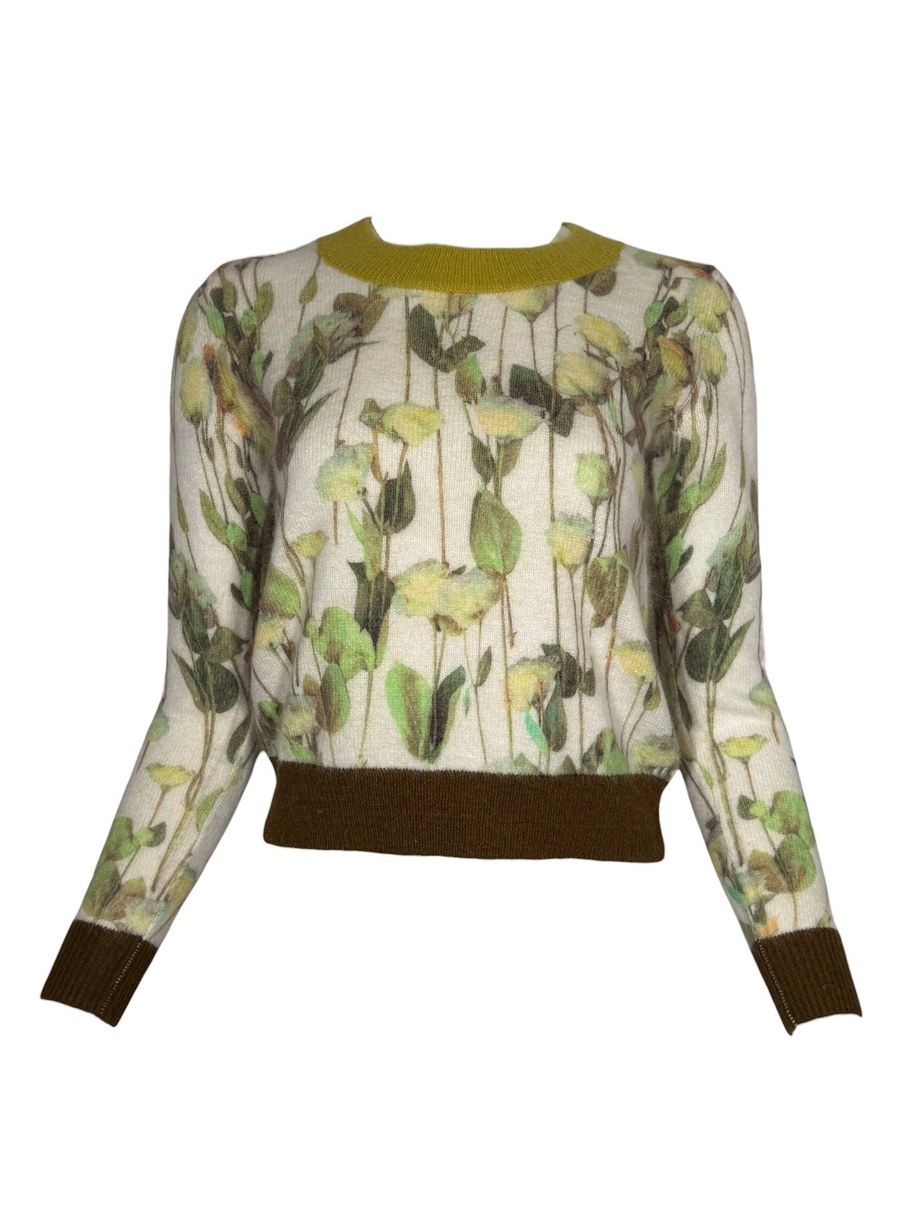 IN BED WITH YOU WHITE ROSES CREW SWEATER - CREAM