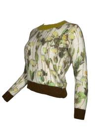 IN BED WITH YOU WHITE ROSES CREW SWEATER - CREAM