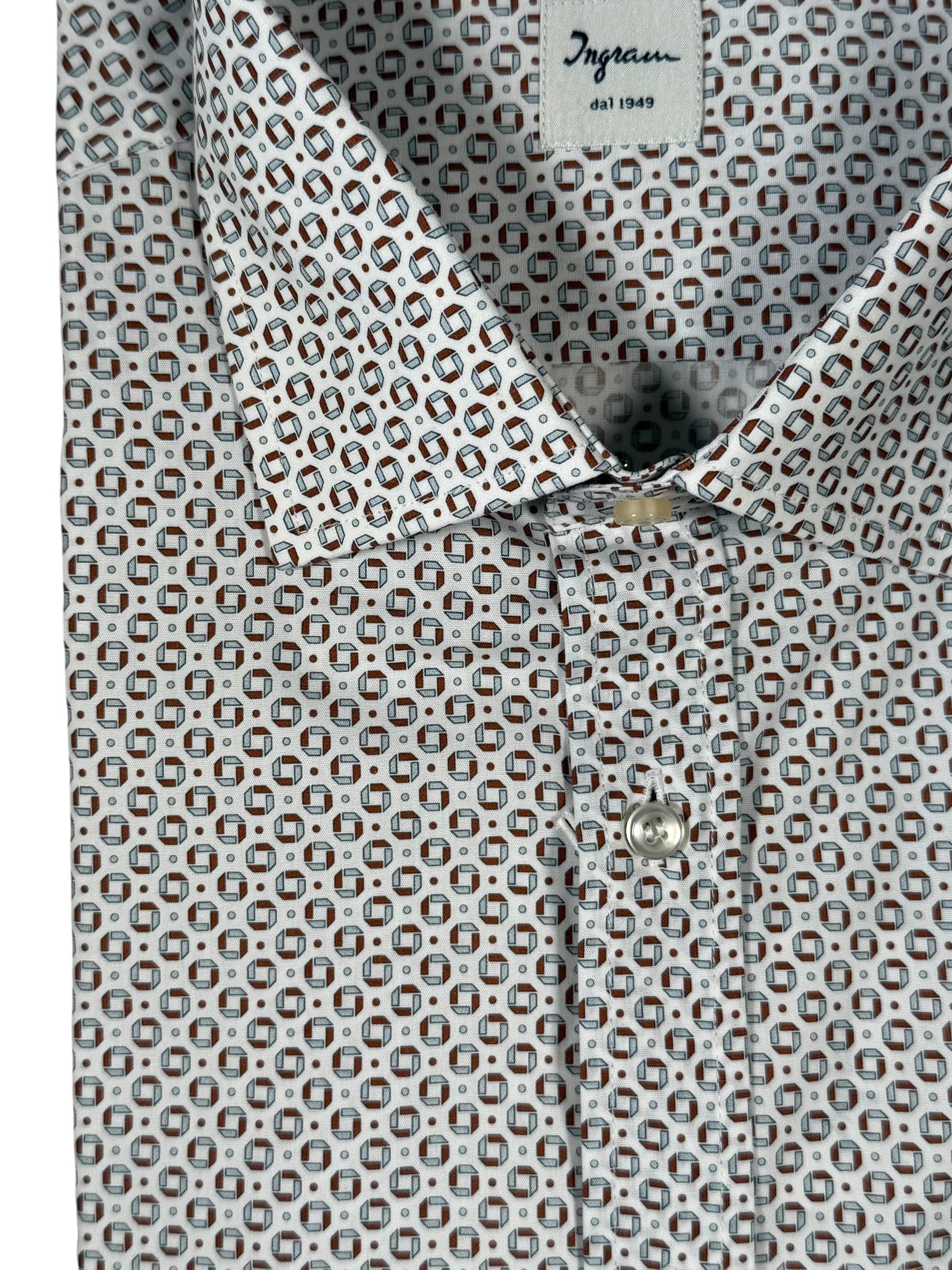 INGRAM SPORT SHIRT - LIGHT BLUE/BURGUNDY NEAT