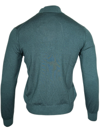 BUTTON DOWN VINTAGE 1/4 ZIP SWEATER - BOTTLE GREEN