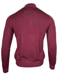 BUTTON DOWN VINTAGE 1/4 ZIP SWEATER - BURGUNDY