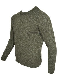 MAURIZIO BALDASSARI - WINTER MOULINE CREW NECK SWEATER - DARK OLIVE