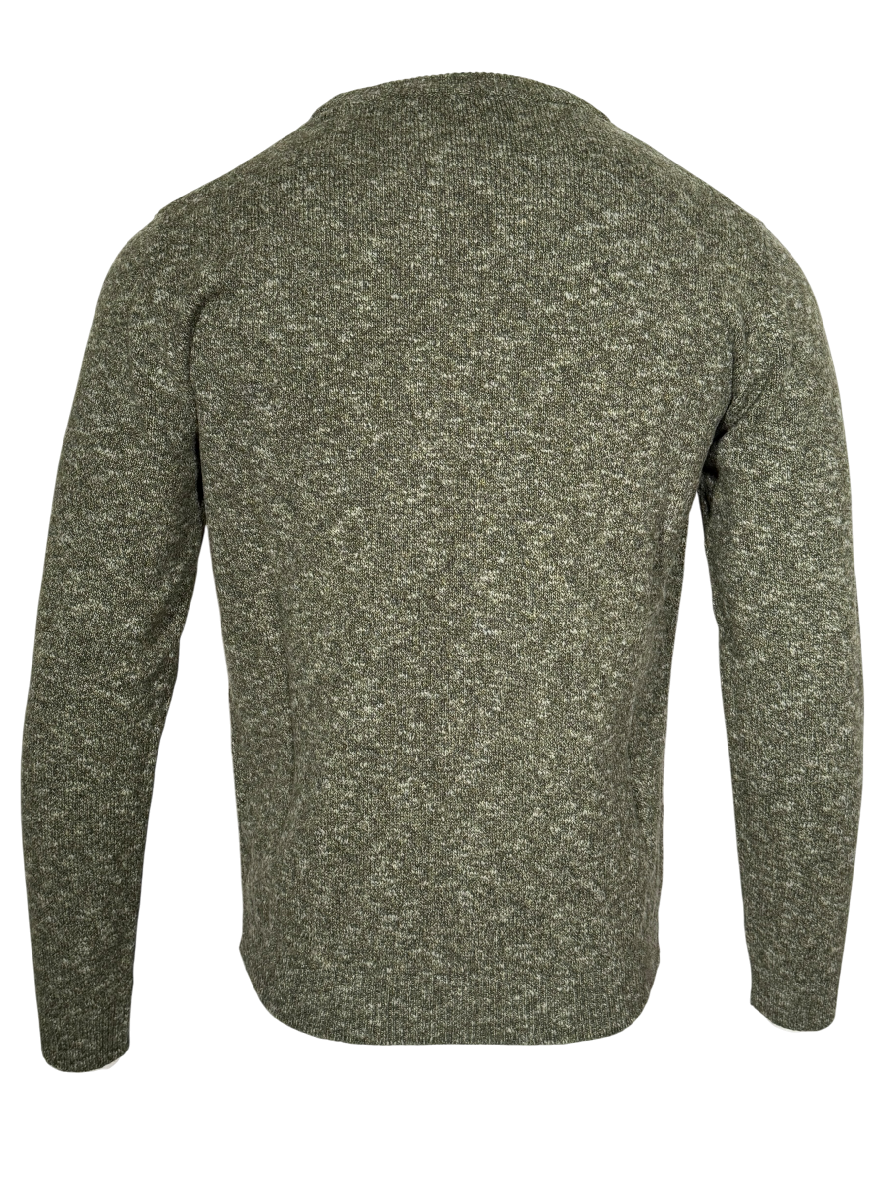 MAURIZIO BALDASSARI - WINTER MOULINE CREW NECK SWEATER - DARK OLIVE