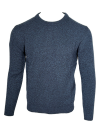 MAURIZIO BALDASSARI - WINTER MOULINE CREW NECK SWEATER - MEDIUM BLUE