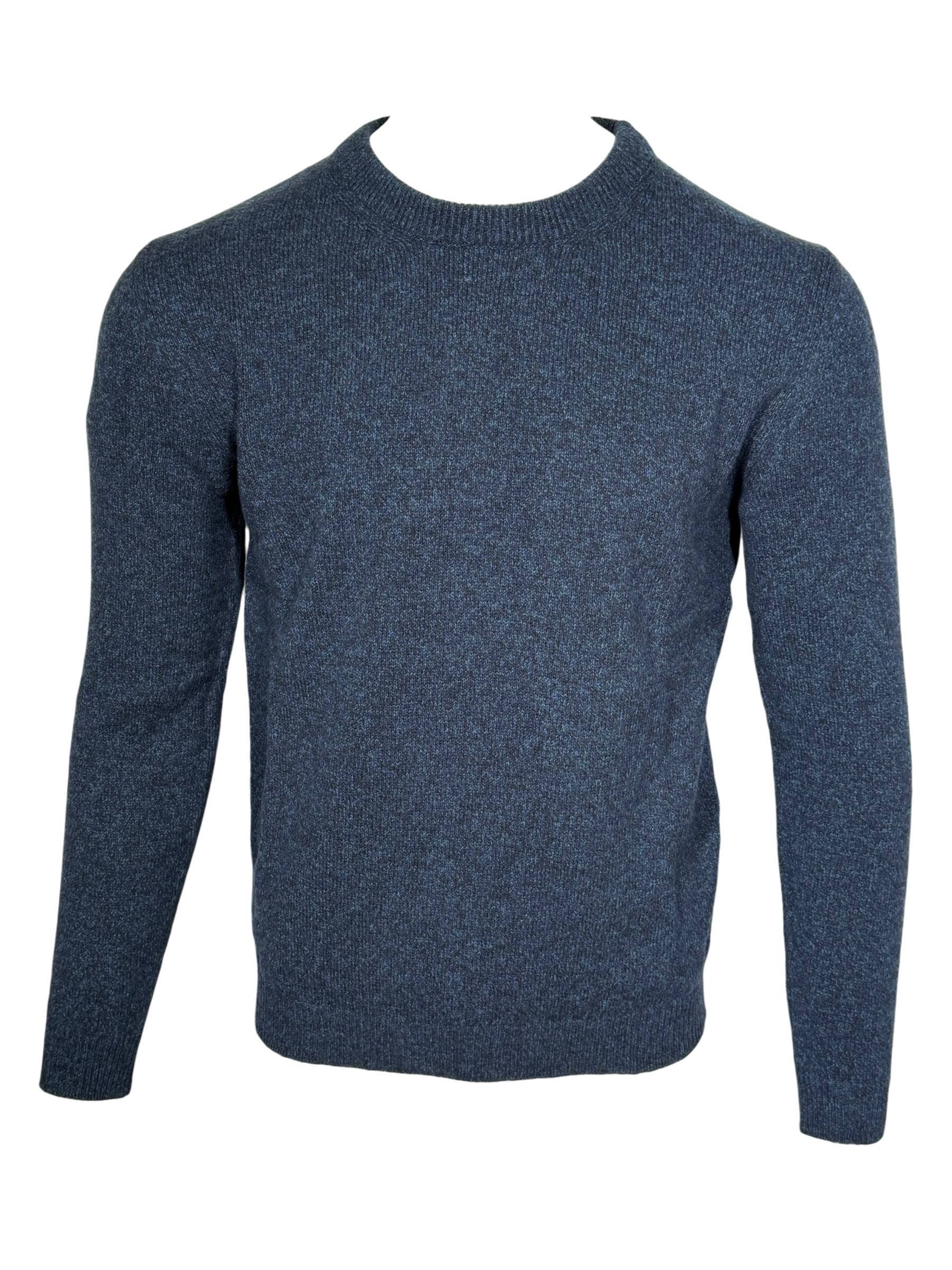 MAURIZIO BALDASSARI - WINTER MOULINE CREW NECK SWEATER - MEDIUM BLUE