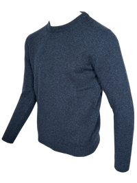 MAURIZIO BALDASSARI - WINTER MOULINE CREW NECK SWEATER - MEDIUM BLUE
