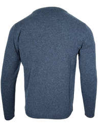 MAURIZIO BALDASSARI - WINTER MOULINE CREW NECK SWEATER - MEDIUM BLUE