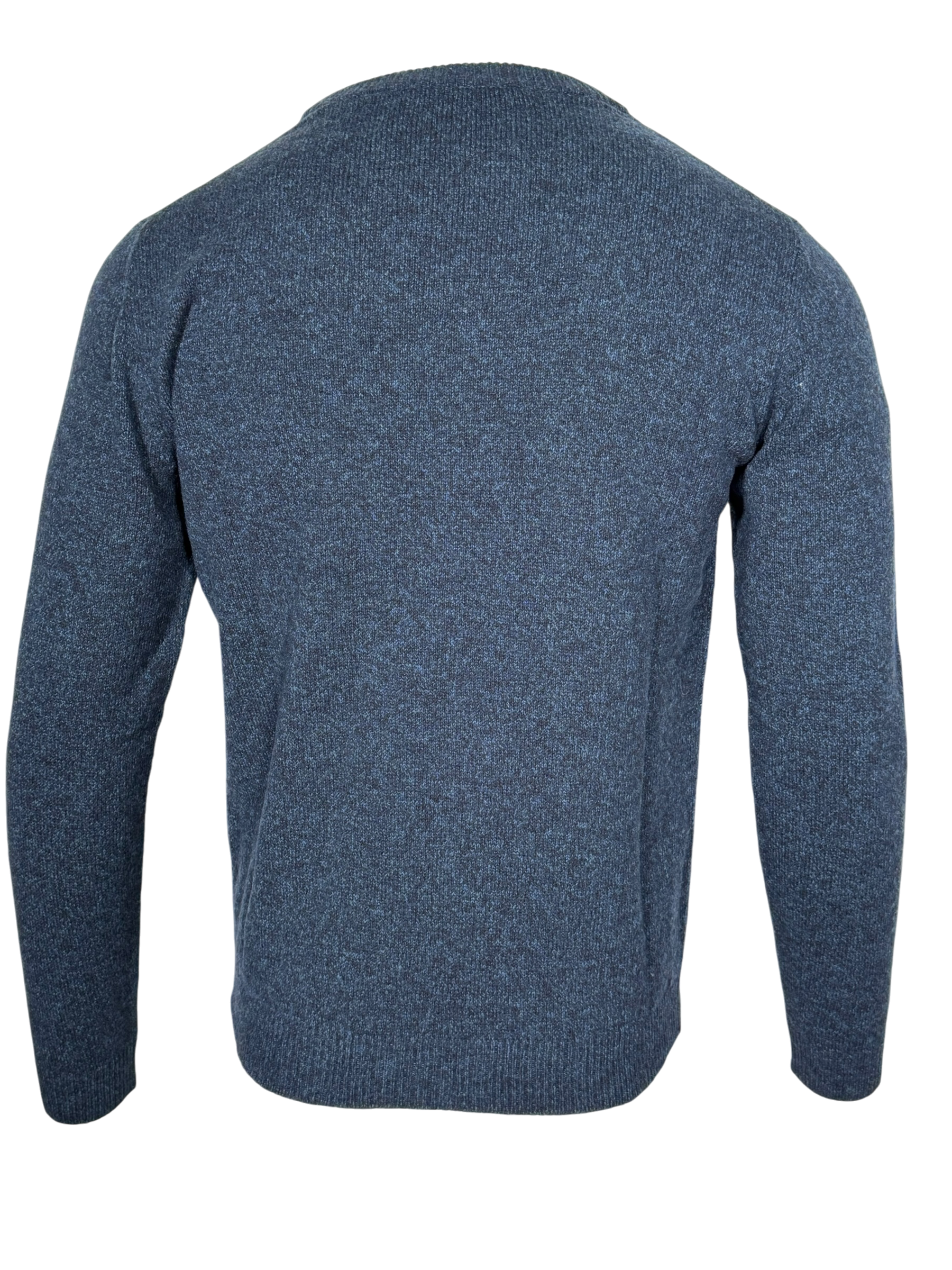 MAURIZIO BALDASSARI - WINTER MOULINE CREW NECK SWEATER - MEDIUM BLUE