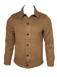 MANTO - KNIT CASHMERE BLEND OVERSHIRT JACKET - CAMEL