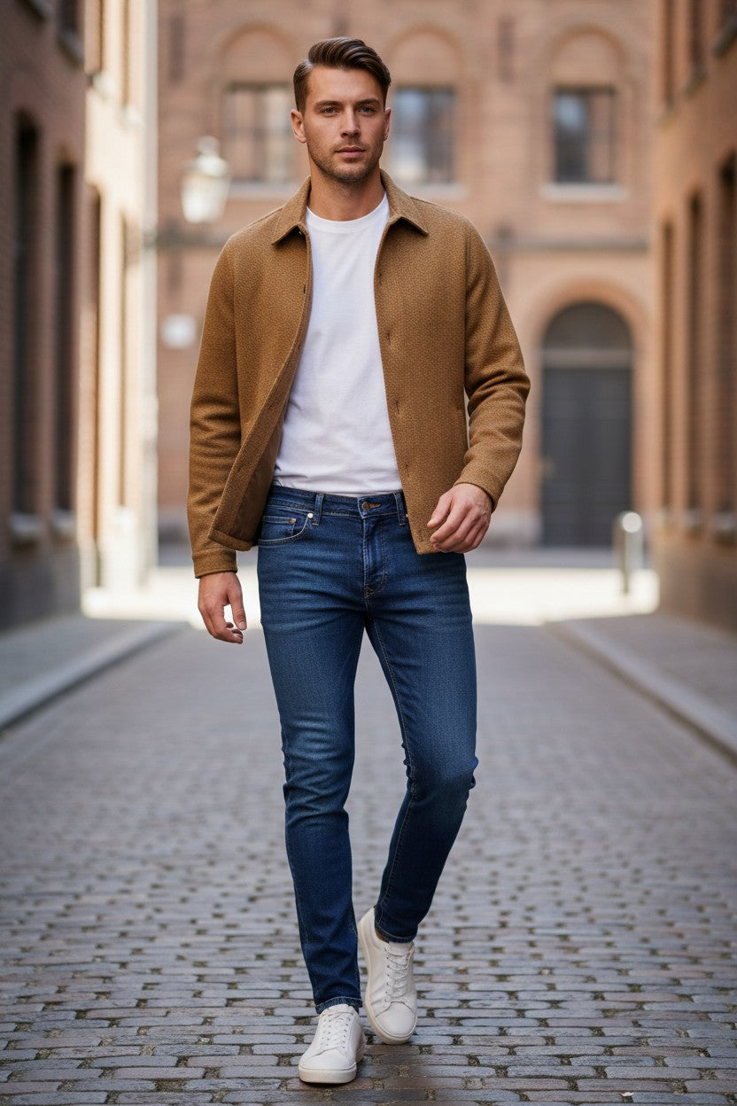 MANTO - KNIT CASHMERE BLEND OVERSHIRT JACKET - CAMEL