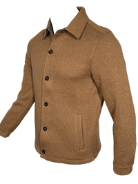 MANTO - KNIT CASHMERE BLEND OVERSHIRT JACKET - CAMEL