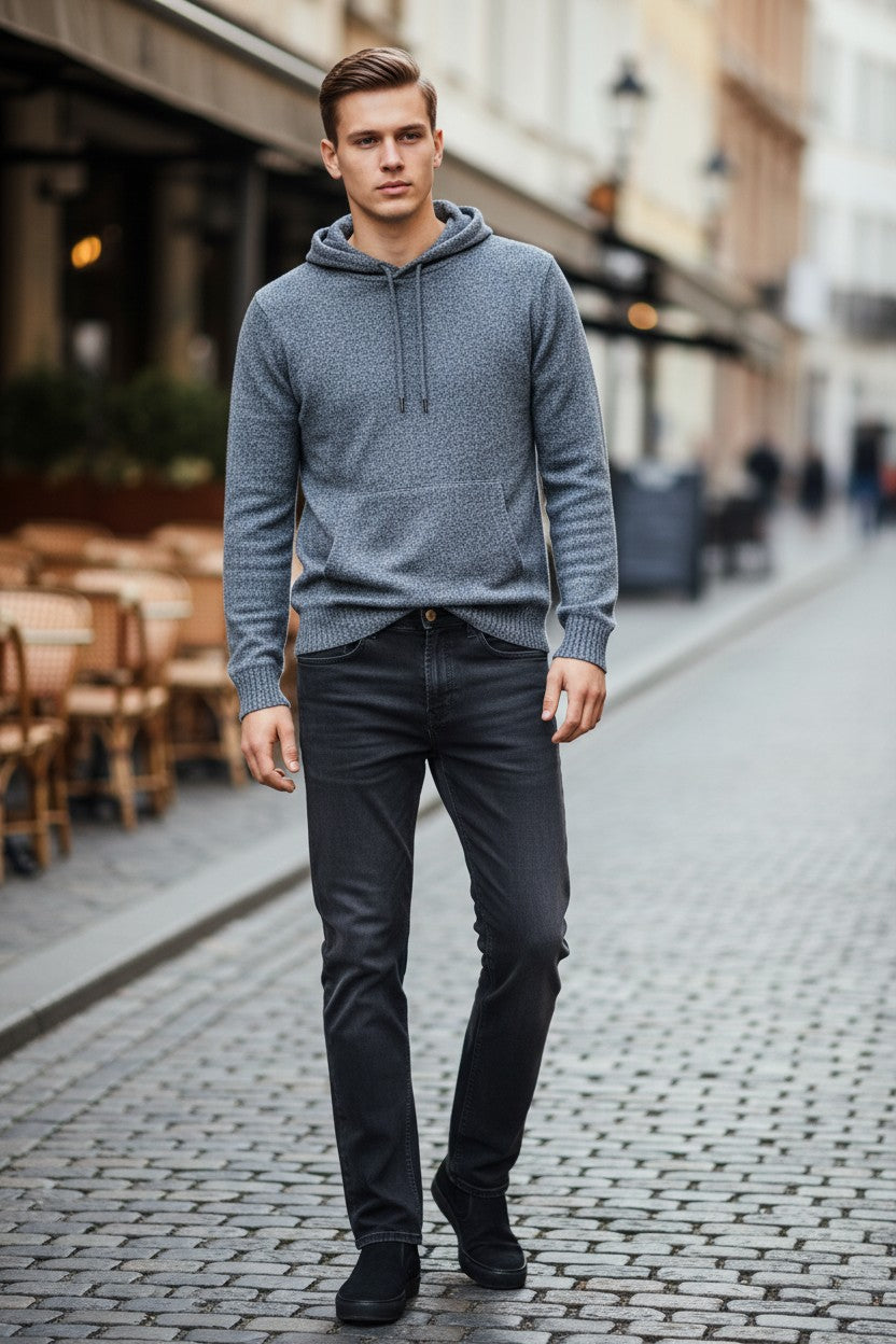 MAC MEN'S ARNE PIPE CASHMERE DENIM JEAN - BLACK