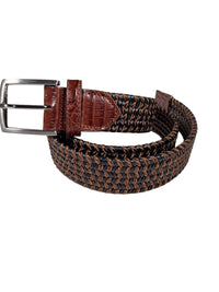 W.KLEINGBERG MIDNIGHT STRETCH BELT - NAVY/BROWN