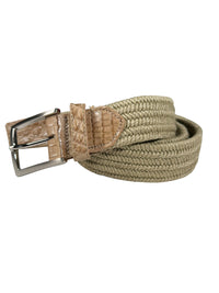 W.KLEINGBERG LINEN STRETCH BELT - BEIGE