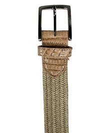 W.KLEINGBERG LINEN STRETCH BELT - BEIGE