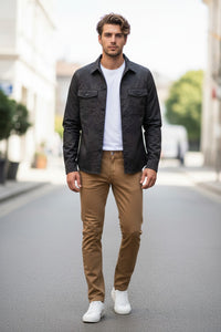 TRAMAROSSA MEN'S COTTON STRETCH JEANS - TOBACCO