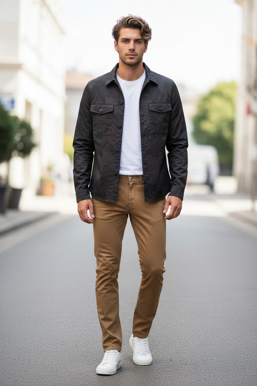 TRAMAROSSA MEN'S COTTON STRETCH JEANS - TOBACCO