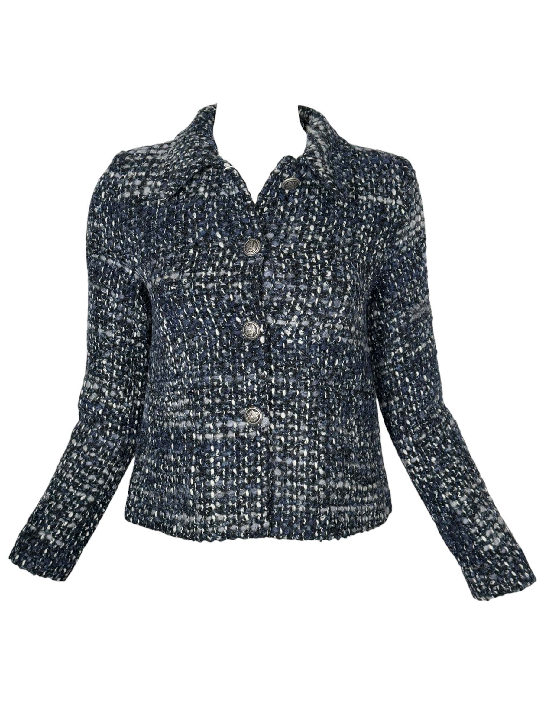 SAND COPENHAGEN TWEED JACKET - BLUE MIX