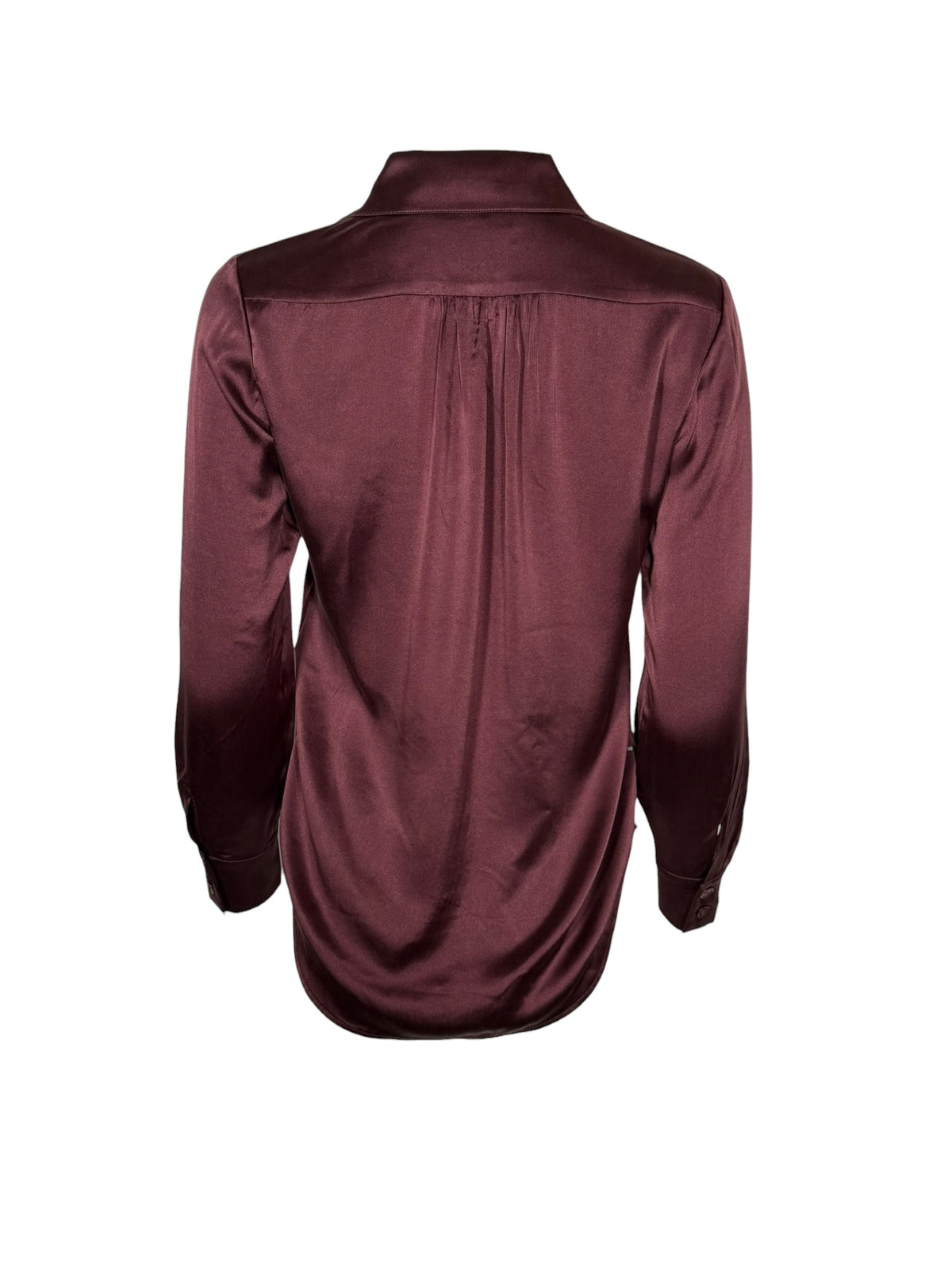 SAND COPENHAGEN STRETCH SILK TOP - BURGUNDY