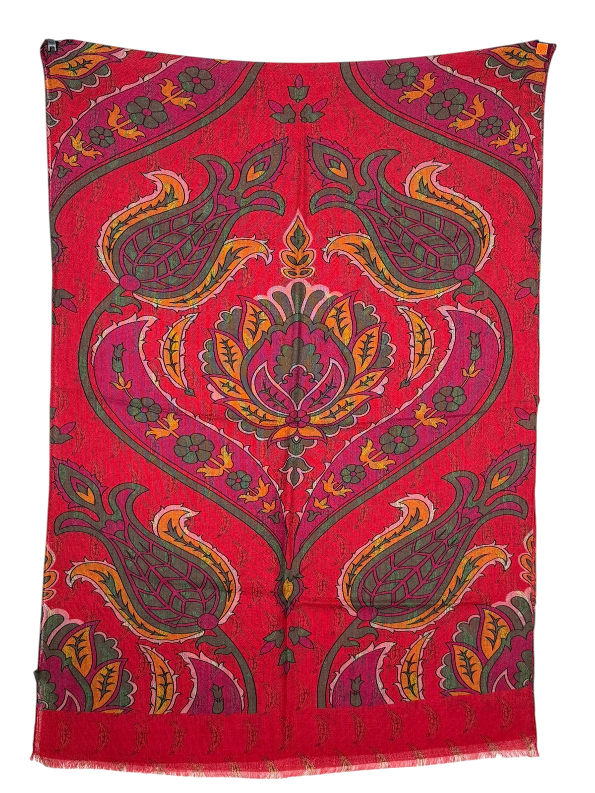 CALABRESE 1924 DOUBLE-SIDED WOOL SCARF - RED LOTUS