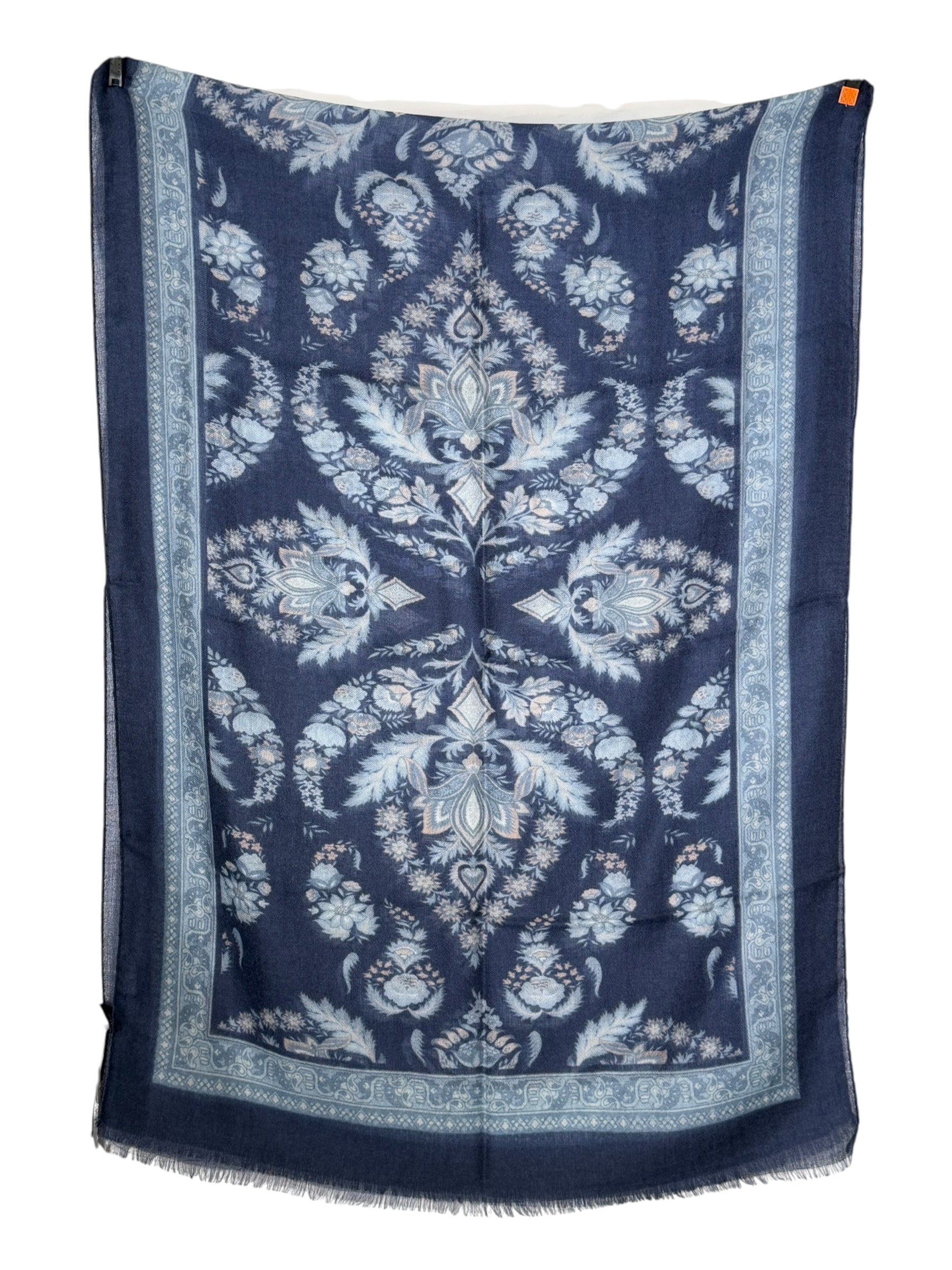 CALABRESE 1924 CASHMERE SCARF - NAVY FLORAL