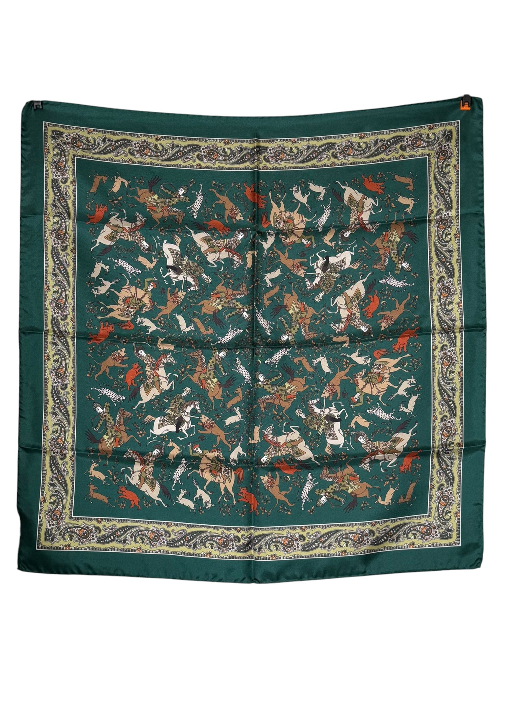 CALABRESE 1924 SILK BANDANA SCARF - GREEN HUNT