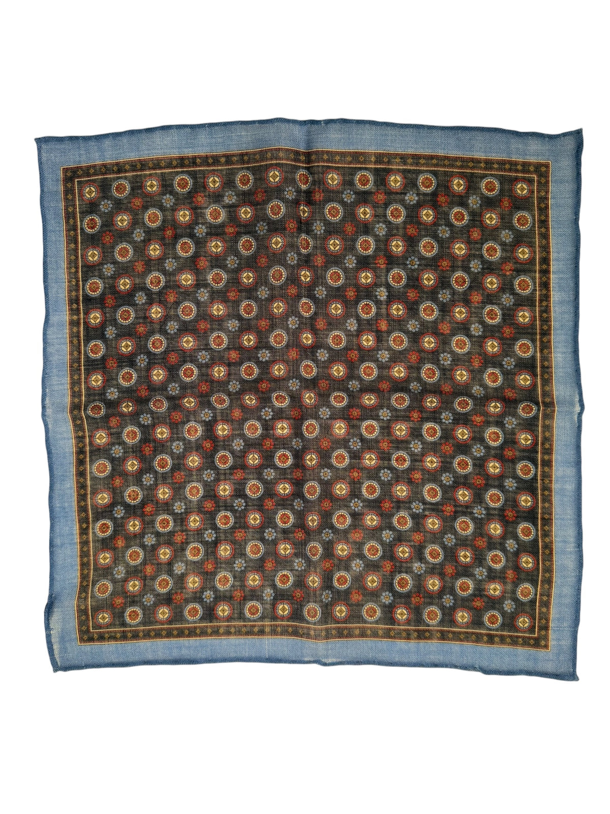 CALABRESE 1924 WOOL POCKET SQUARE - NAVY NEAT