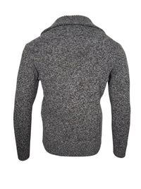SETTEFILI CASHMERE - MEN'S FULL ZIP HIGH MOCK SWEATER - NAVY MIX