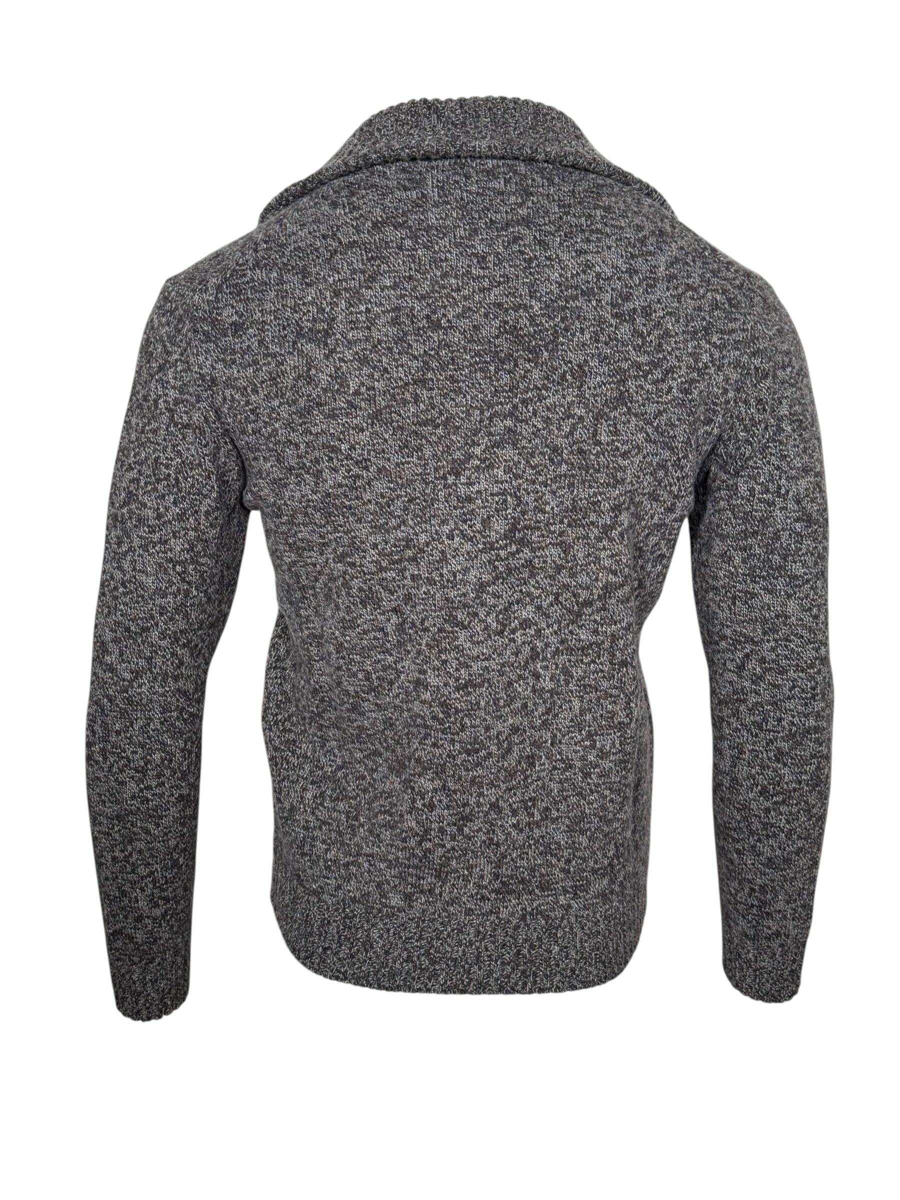 SETTEFILI CASHMERE - MEN'S FULL ZIP HIGH MOCK SWEATER - NAVY MIX