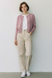 REPEAT CASHMERE CARDIGAN - GLOSS