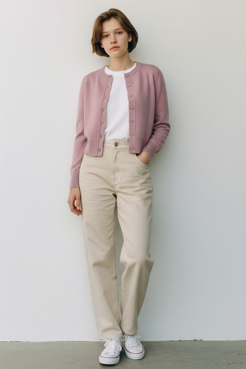 REPEAT CASHMERE CARDIGAN - GLOSS