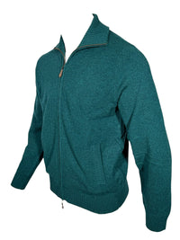 ALAN PAINE BALLATER 1/4 ZIP SWEATER - MALLARD