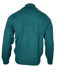 ALAN PAINE BALLATER 1/4 ZIP SWEATER - MALLARD