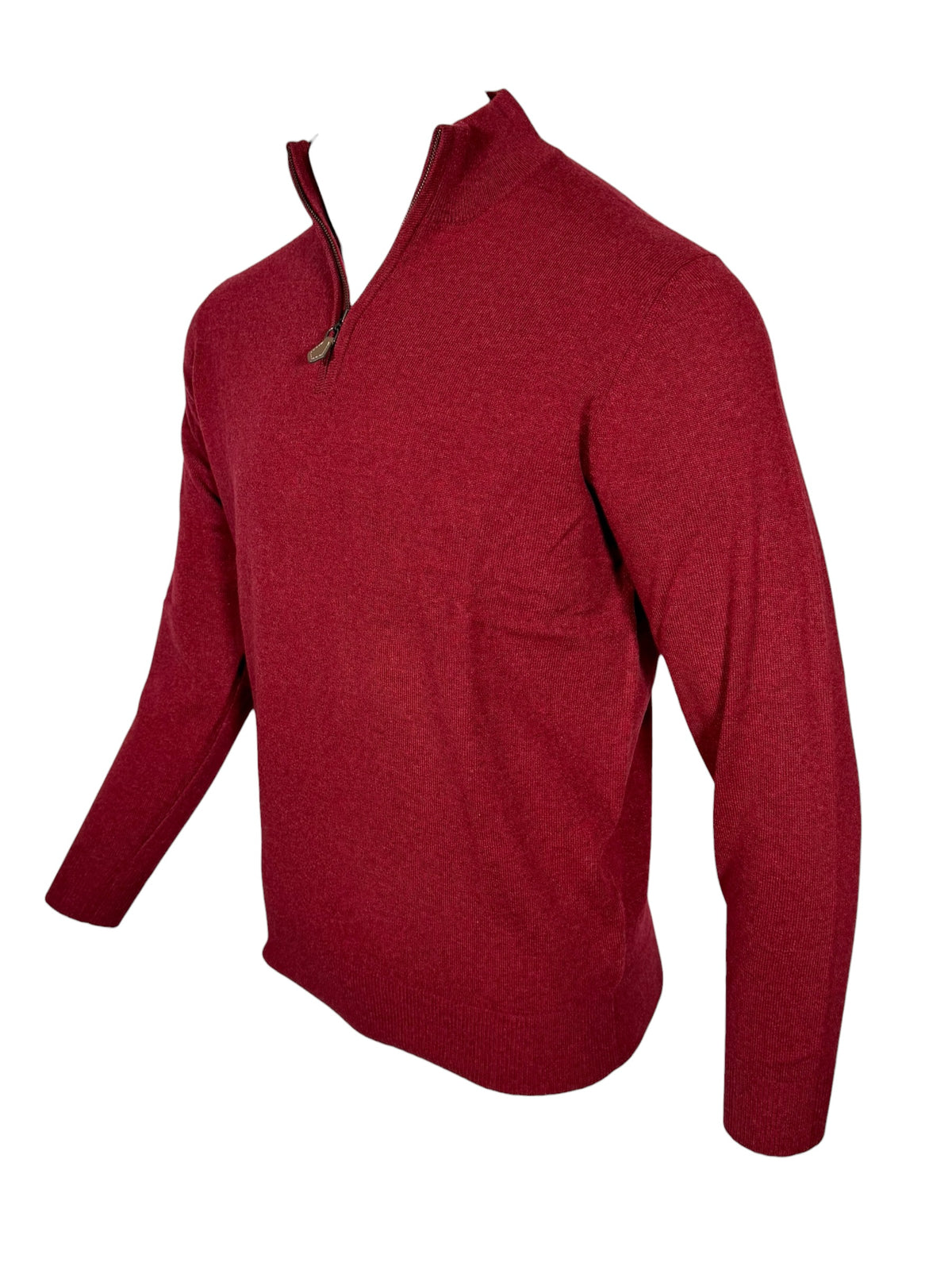 ALAN PAINE HANBURY CASHMERE 1/4 ZIP SWEATER - GARNET