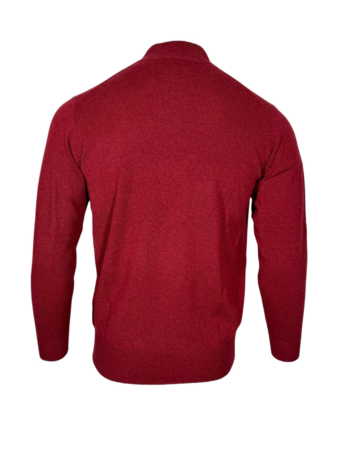 ALAN PAINE HANBURY CASHMERE 1/4 ZIP SWEATER - GARNET