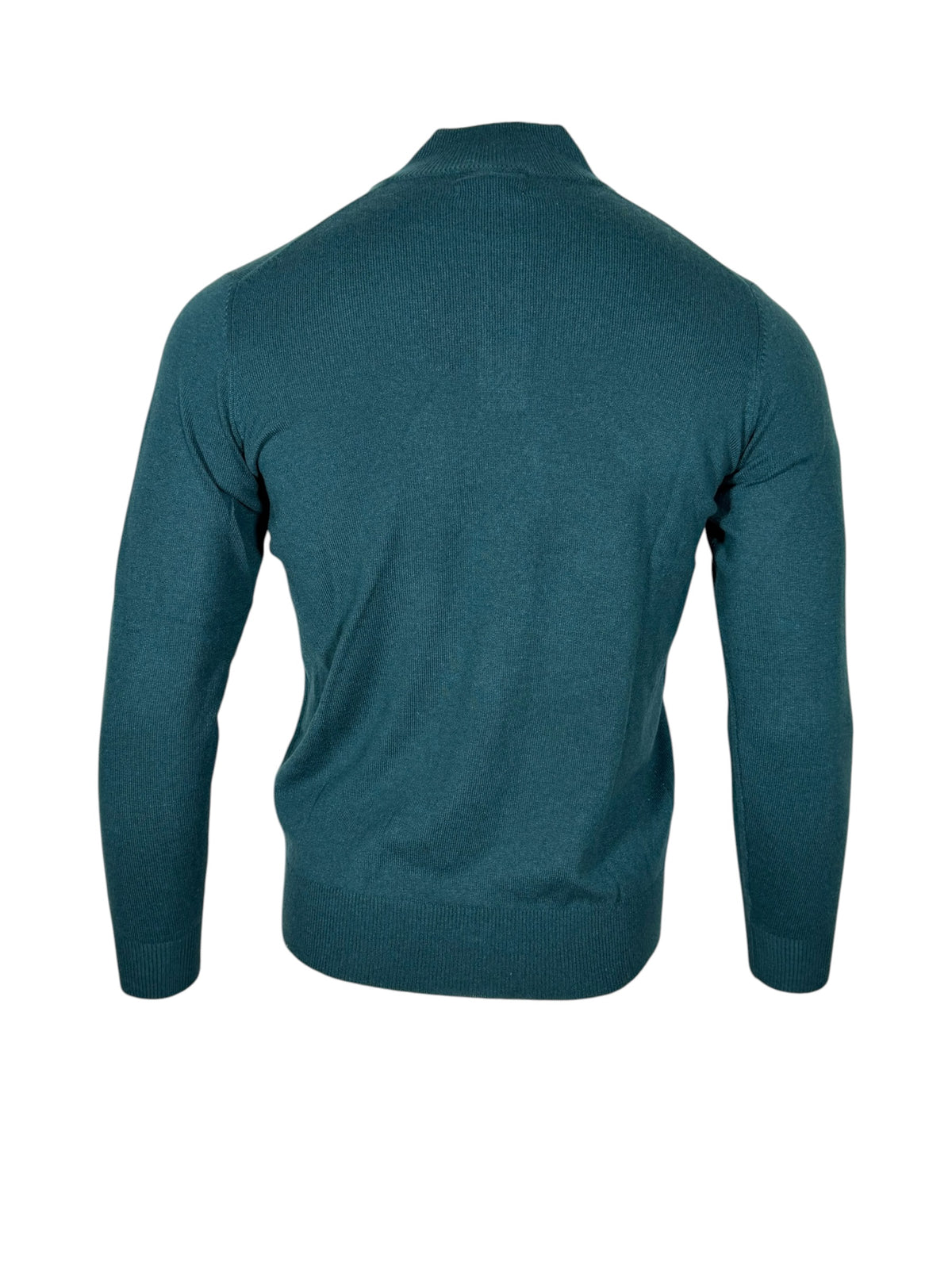 ALAN PAINE HANBURY CASHMERE 1/4 ZIP SWEATER - MALLARD