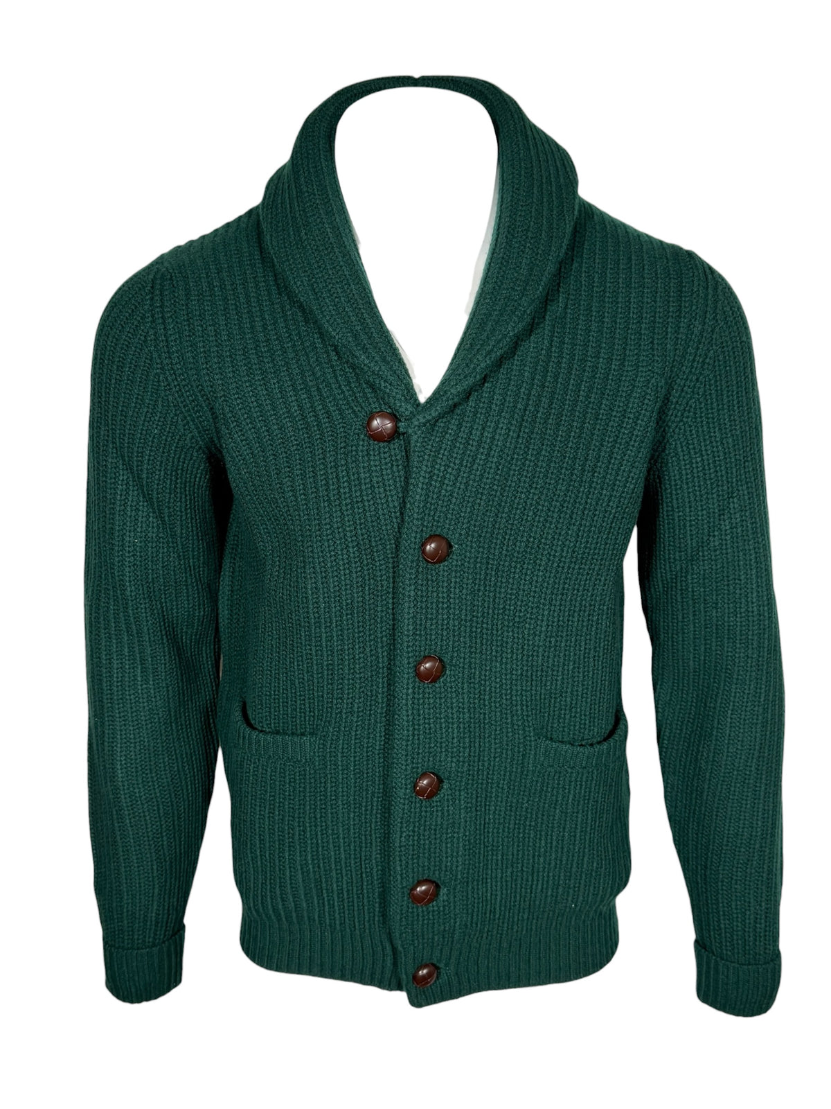 ALAN PAINE USWORTH SHAWL COLLAR CARDIGAN - TARTAN GREEN