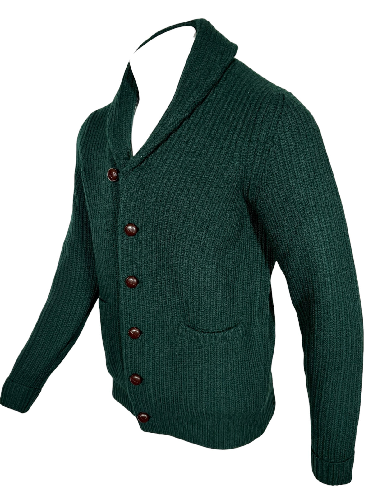 ALAN PAINE USWORTH SHAWL COLLAR CARDIGAN - TARTAN GREEN
