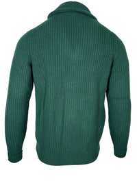 ALAN PAINE USWORTH SHAWL COLLAR CARDIGAN - TARTAN GREEN
