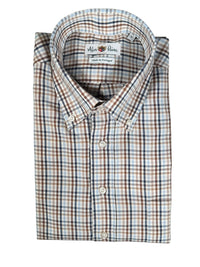 ALAN PAINE MIRFIELD SPORT SHIRT -  NAVY/BROWN/BLUE CHECK