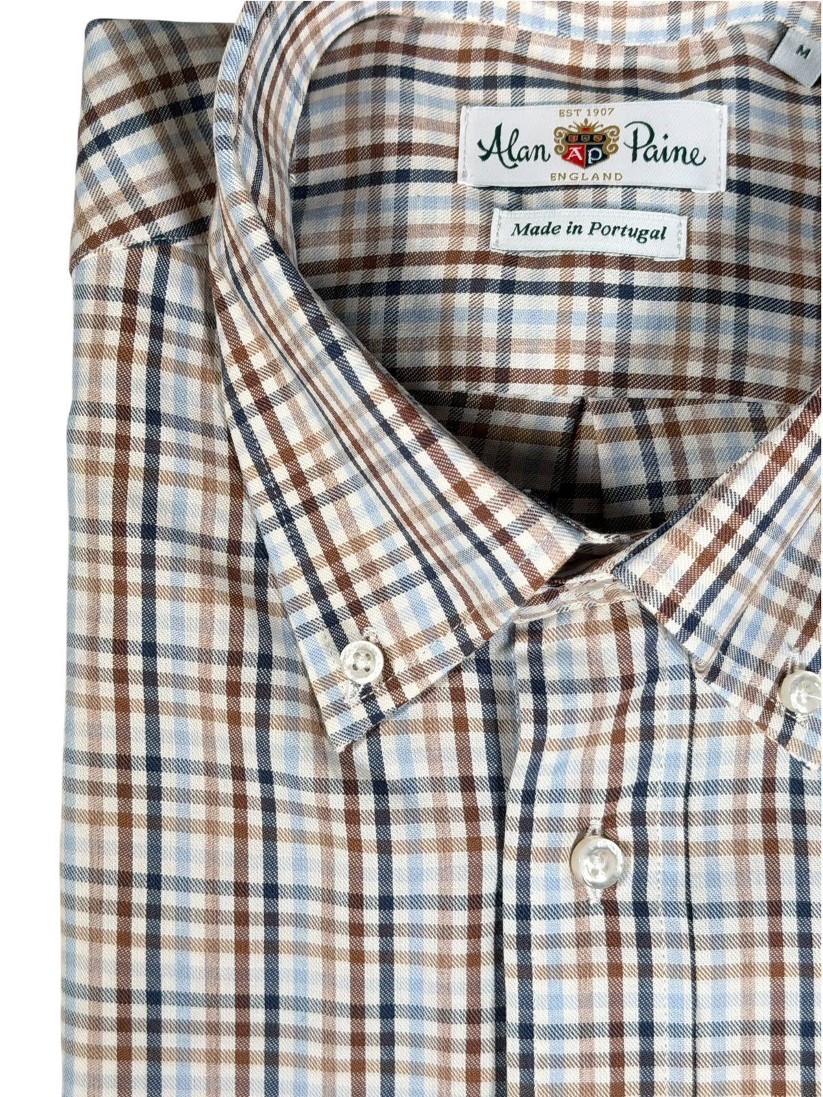 ALAN PAINE MIRFIELD SPORT SHIRT -  NAVY/BROWN/BLUE CHECK