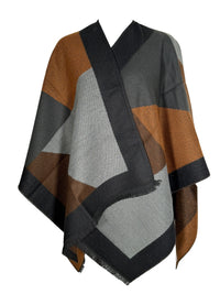 MAISON LUREX CAPE - GREY & BROWN