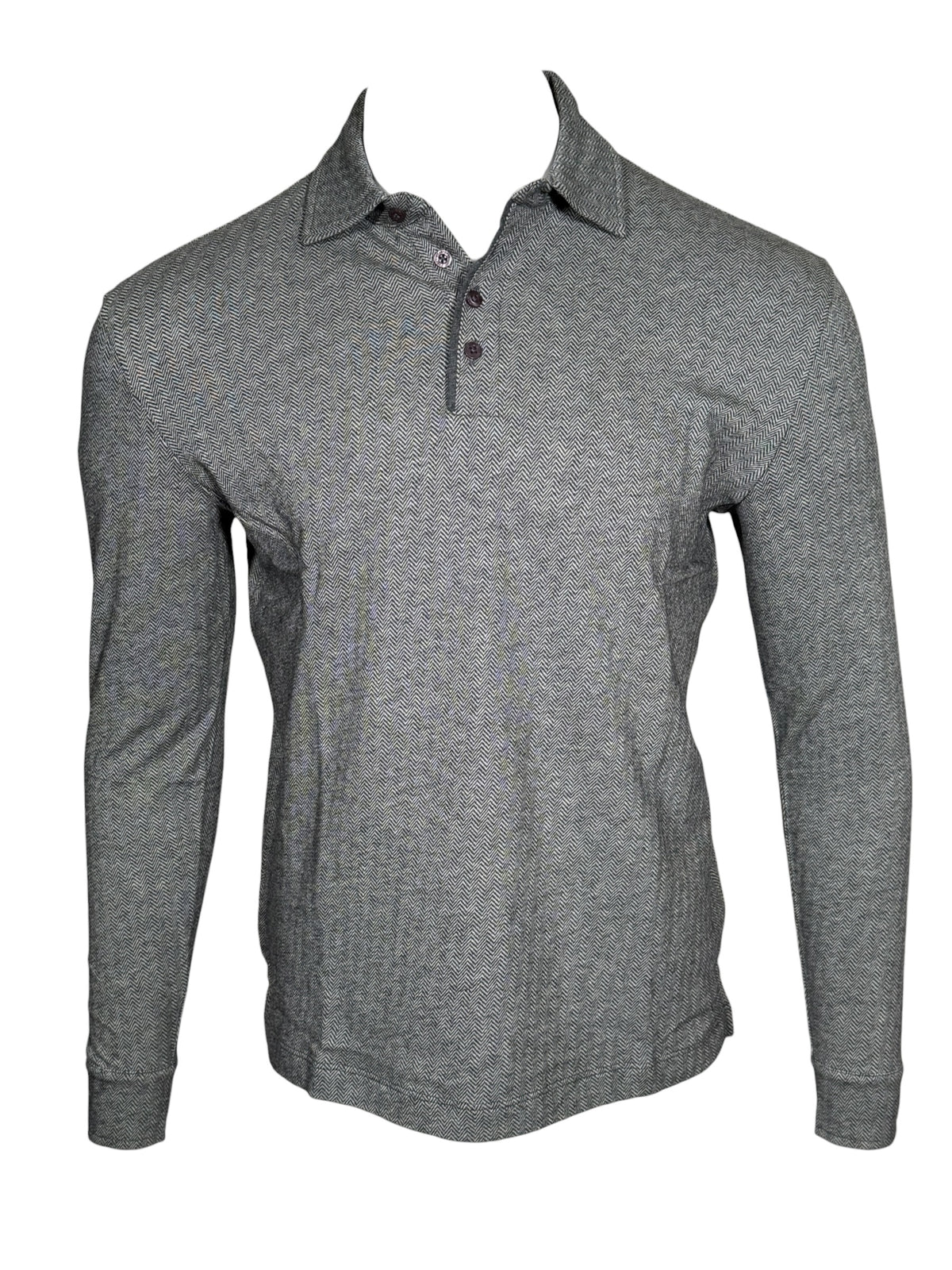 LEFT COAST TEE WALDPORT LONG-SLEEVE POLO SHIRT - GRAY/PEARL MELANGE HERRINGBONE