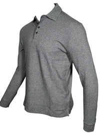 LEFT COAST TEE WALDPORT LONG-SLEEVE POLO SHIRT - GRAY/PEARL MELANGE HERRINGBONE