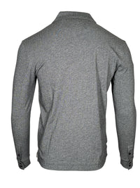 LEFT COAST TEE WALDPORT LONG-SLEEVE POLO SHIRT - GRAY/PEARL MELANGE HERRINGBONE